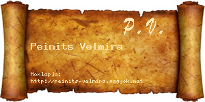 Peinits Velmira névjegykártya